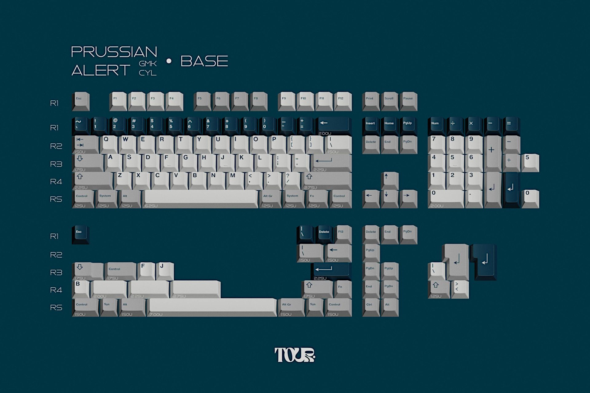 GMK CYL Prussian Alert - Base Kit